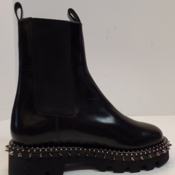 Sebastian Milano Sz 39 Pull On Black Leather Boots With Punk Rock Detailing. - Picture 8 of 12